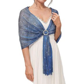 Aukmla Shawls and Wraps for Evening Dresses Party Scarf with Crystal Buckle Weddings Accessories for Bride and Bridesmaids