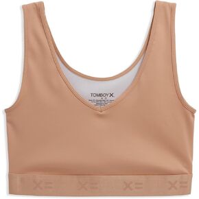 TomboyX V Neck Compression Bra, Chest Binder Alternative, Full Coverage Medium Support, Athletic Sports Bra, (XS-4X) in Kuwait
