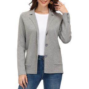 Women's Long Sleeve Casual Blazer Work Office Bussiness Jacket with Pocket