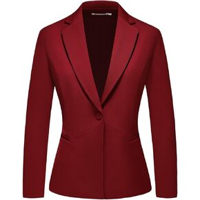 MODFUL Women's Formal Business Blazer One Button Long Sleeve Suit Jacket for Lady with Notch Lapel Work Office