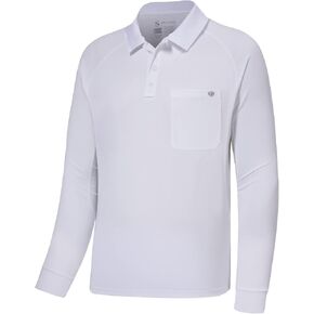 Lightbare Men’s Performance Polo Shirt Moisture Wicking Quick Dry Tactical Pique Shirts Hiking Fishing Golf UPF 50