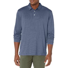 PGA TOUR Men's Long Sleeve Micro Birdseye Polo Shirt