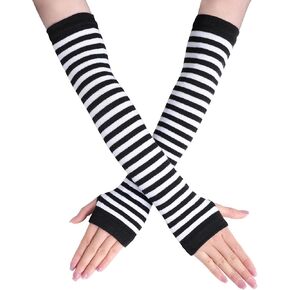 Simplicity Skeleton Gloves Fingerless Women Men Knitted Stretchy Skull Gloves in Saudi Arabia