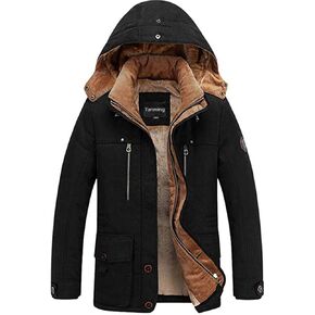 معطف شتوي رجالي سميك ودافئ من Tanming للتزلج على الجليد على الجبال، جاكيت بغطاء للرأس in Kuwait