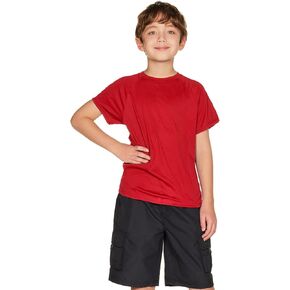 TSLA Youth Kids UPF 50+ Short Sleeve, Aqua Water Swimsuit Top, UV/SPF Surf Swim Shirt