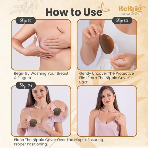 BeBrig زوجان من أغطية الحلمات المصنوعة من السيليكون القابلة لإعادة الاستخدام للنساء. فطائر اللحم لاصقة الحلمة in Kuwait