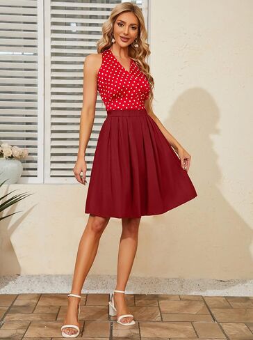 Taydey A-Line Pleated Vintage Skirts for Women in Kuwait
