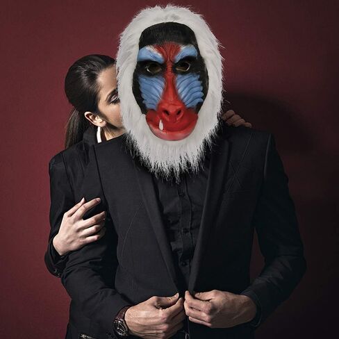 ديمي شاركي لطيف كاو قناع هالوين زي حفلة حيوان كامل الرأس كوزبلاي بروبس لاتكس للبالغين (بابون) in Kuwait