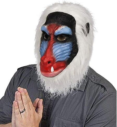 ديمي شاركي لطيف كاو قناع هالوين زي حفلة حيوان كامل الرأس كوزبلاي بروبس لاتكس للبالغين (بابون) in Kuwait