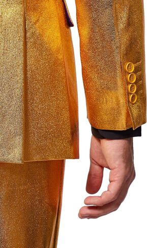 بدلة الحفلات الرجالية من Opsuits - أزياء حفلات رأس السنة وعيد الميلاد - معدنية - تتضمن سترة متطابقة - بنطال - ربطة عنق in Kuwait