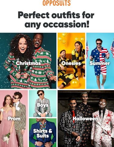 بدلة الحفلات الرجالية من Opsuits - أزياء حفلات رأس السنة وعيد الميلاد - معدنية - تتضمن سترة متطابقة - بنطال - ربطة عنق in Kuwait