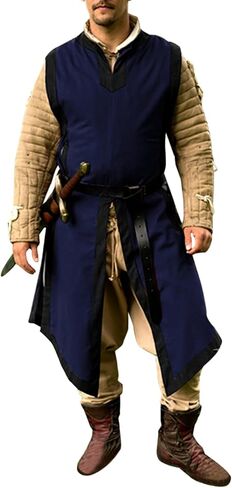 Gafeng Men's Medieval Costume Renaissance Templar Tunic Viking Knight Halloween Vintage Surcoat Warrior Robe in Kuwait