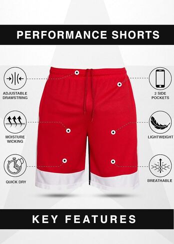 Mens Basketball Shorts with Pockets, Active Athletic Performance Gym Workout Shorts for Men Workout Shorts, 4 Pack in Kuwait