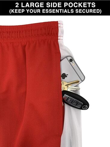 Mens Basketball Shorts with Pockets, Active Athletic Performance Gym Workout Shorts for Men Workout Shorts, 4 Pack in Kuwait