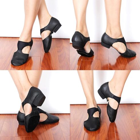 DANCEYOU تعليم الرقص صندل أحذية رقص الجاز اليونانية سبليت وحيد جلد T-حزام العلوي المعاصرة الأحذية in Kuwait