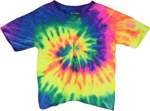 تي شيرت بأكمام قصيرة - قوس قزح نيون - للأطفال الصغار - مقاسات متنوعة ( in Kuwait