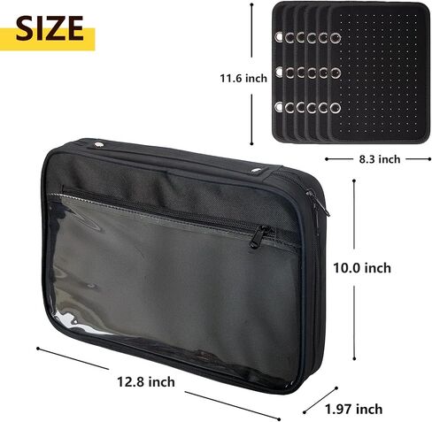 Mi Ya Mi Lai 6Blue binder+5Black Space Page,Large Transparenter Pin Books For Collectors, Enamel Pin Display Pages Pin Carrying Case, Travel Pins Display Bag(6Blue binder+5Black Spaces,Bag Only) in Kuwait