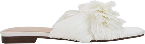VETASTE Women's Pleated Bow Flat Sandals Open Square Toe Slip on Slide Sandals in Saudi Arabia
