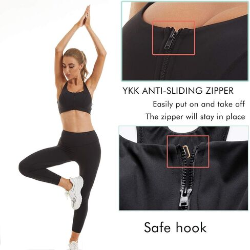 حمالة صدر رياضية للسيدات من ANGABRIEL مع سحاب للإغلاق وظهر متقاطع، حمالات صدر لاسلكية، قماش مطاطي بأربعة اتجاهات مع مبطن قابل للإزالة in Kuwait