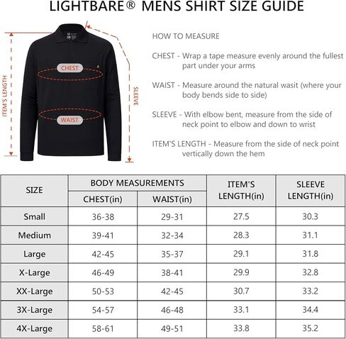 قميص بولو عالي الأداء للرجال من Lightbare، قمصان بيكيه التكتيكية سريعة الجفاف، قمصان التنزه سيرًا على الأقدام وصيد الأسماك والجولف UPF 50 in Kuwait