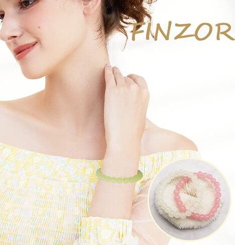 FINZOR 24Pcs 8mm Beaded Stretch Bracelet Handmade Round Glass Bracelet for Women Multicolor Matte Beads Elastic Bracelet Shining Beads Wristband Valentines Jewelry in Kuwait