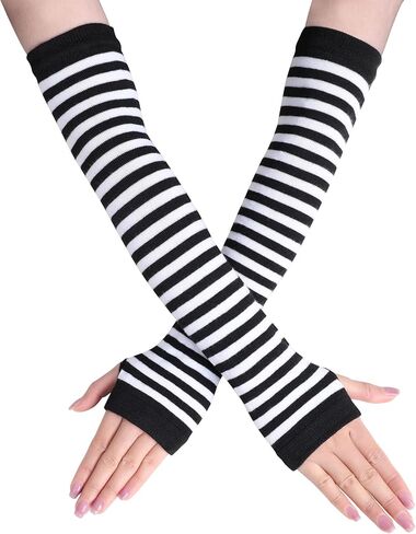 Simplicity Skeleton Gloves Fingerless Women Men Knitted Stretchy Skull Gloves in Kuwait
