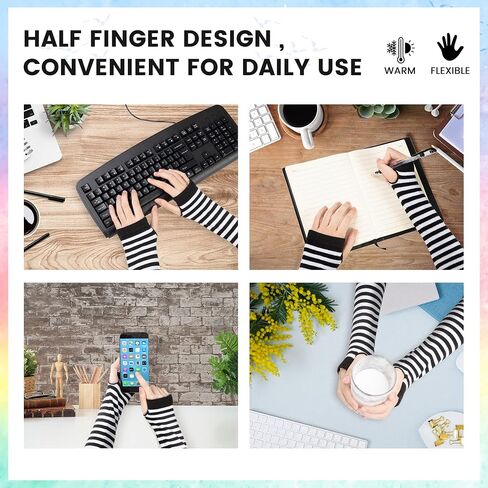 Simplicity Skeleton Gloves Fingerless Women Men Knitted Stretchy Skull Gloves in Kuwait