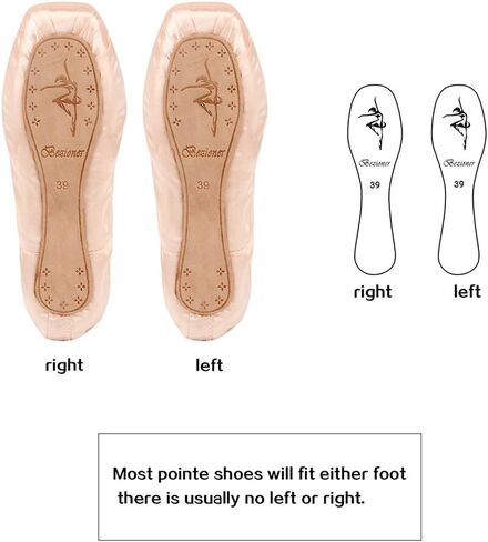 أحذية رقص الباليه من KUKOME أحذية مدببة من الساتان الوردي مع شريط ووسادات لأصابع القدم للسيدات in Kuwait