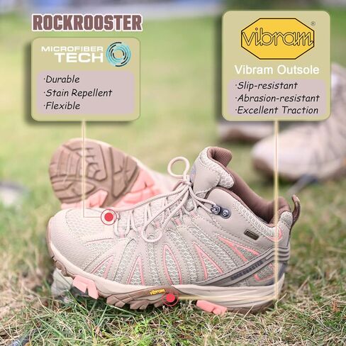 حذاء ROCKROOSTER Bedrock نسائي متوسط ​​الطول مقاوم للماء للمشي لمسافات طويلة في الهواء الطلق مسامي (OT21066) in Kuwait