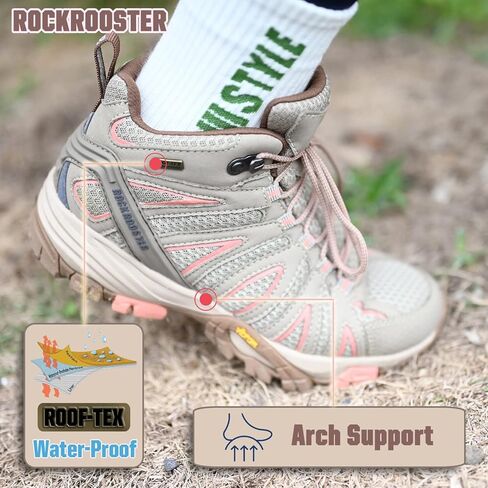 حذاء ROCKROOSTER Bedrock نسائي متوسط ​​الطول مقاوم للماء للمشي لمسافات طويلة في الهواء الطلق مسامي (OT21066) in Kuwait