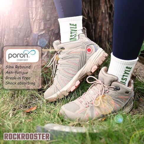 حذاء ROCKROOSTER Bedrock نسائي متوسط ​​الطول مقاوم للماء للمشي لمسافات طويلة في الهواء الطلق مسامي (OT21066) in Kuwait