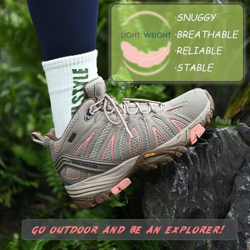 حذاء ROCKROOSTER Bedrock نسائي متوسط ​​الطول مقاوم للماء للمشي لمسافات طويلة في الهواء الطلق مسامي (OT21066) in Kuwait