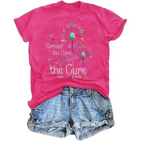 Cancer Shirts Women Fight Cancer in Shirt Breast Cancer Awareness Tshirt Ribbon Graphic Tees