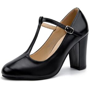 Women's Classic T-Strap Block Chunky Heel Mary Jane Pumps Wedding Dress Shoes