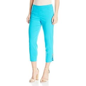 SLIM-SATION Women's Pull on Solid Crop with Real Front & Back Pockets & Straps in Kuwait