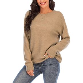 Oversized Sweater for Women Lightweight Color Block Pullover Sweaters Long Sleeve Solid Color Casual Tops