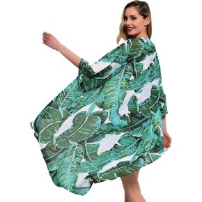 Soul Young Women's Floral Kimono Cardigan Swimsuit Beach Cover up with Open Front Dress Beachwear for Summer
