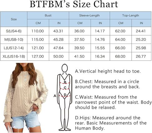 BTFBM سترة مفرغة بأكمام طويلة غير رسمية لطيفة من الكروشيه من الدانتيل بلوفر منسوج برقبة دائرية بلوزات فضفاضة للنساء in Kuwait