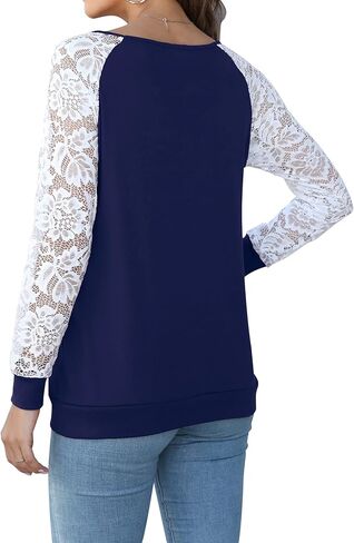 LAINAB Womens Long Sleeve Loose Casual Tunic Pullover Sweatshirt Tops in Kuwait