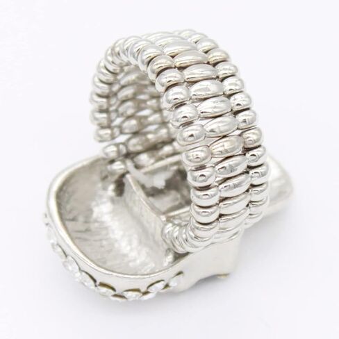 Lavencious Skull Shape Rhinestone Stretch Ring for Women Size for 7-9 in Kuwait