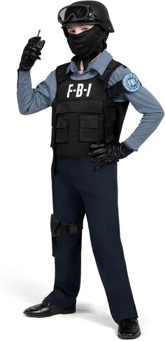زي شرطة Spooktacular Creations للأطفال، زي شرطي FBI، فستان الهالوين، لعب الأدوار، وحفلة اللعب التظاهري in Saudi Arabia