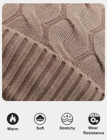 Amoretu Beanie for Women with Pom Pom 3PCS Winter Hats Knit Warm Cap for Cold Weather in Saudi Arabia