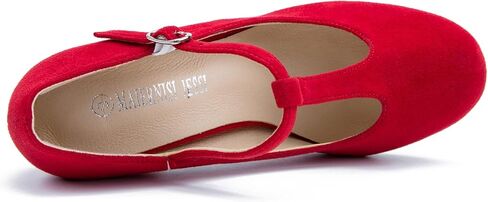 حذاء نسائي كلاسيكي على شكل حرف T وكعب مكتنز حذاء Mary Jane Pumps لفساتين الزفاف in Kuwait
