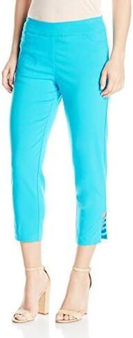 SLIM-SATION Women's Pull on Solid Crop with Real Front & Back Pockets & Straps in Kuwait