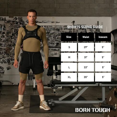 شورت للتمارين الرياضية من Born Tough، شورت رياضي لكمال الأجسام بطول 5 بوصات للرجال، شورت للجري مع جيب مبطن in Kuwait