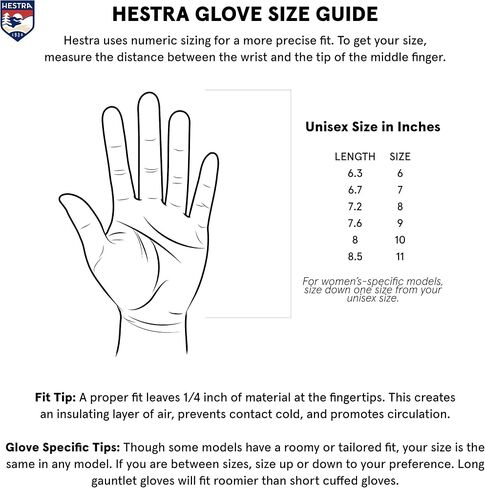Hestra Heli Ski Womens Glove - Classic 5-Finger Leather Snow Glove for Skiing, Snowboarding and Mountaineering (Women’s Fit) in Kuwait