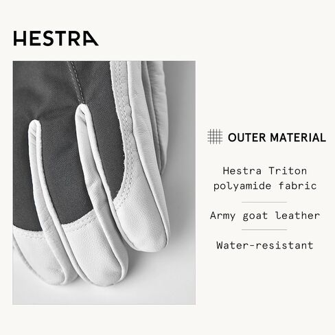 Hestra Heli Ski Womens Glove - Classic 5-Finger Leather Snow Glove for Skiing, Snowboarding and Mountaineering (Women’s Fit) in Kuwait