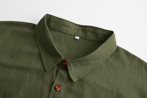 قمصان رجالي من Eymitory بأكمام قصيرة من القطن والكتان بأزرار للأسفل، قمصان صيفية للشاطئ، قمصان لإزالة الأعشاب الضارة مع جيوب in Kuwait