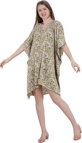 فساتين Elu Kaftan للنساء - فستان Moomoo/Mumu الأفغاني Boho Caftan Beach Covers Maxi in Kuwait