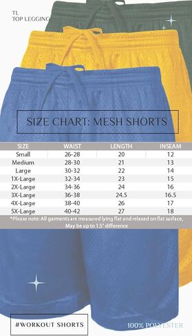 TL Men's Athletic Gym Workout Shorts with Pockets, Mesh or Dazzle Basketball Shorts in Packs or Single in Kuwait